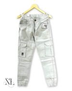 Trendy Cream Cotton Cargo for Men Designer