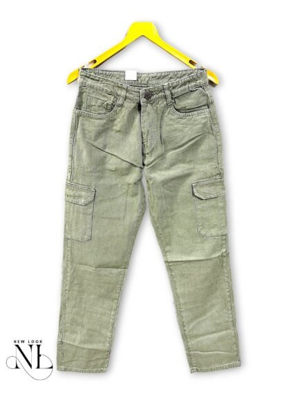 Lite Green Basic Cargo Pants for Men Streetwear Style