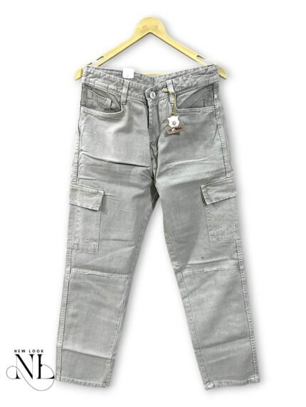 Classic Lite Grey Denim Cargo for Men Streetwear