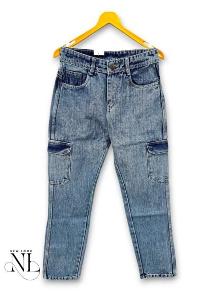 Denim Blue Cargo Pants for Men Street Style