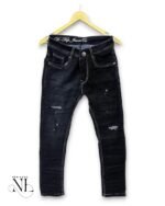 Funky Dark Grey Jeans For Men Distressed Style
