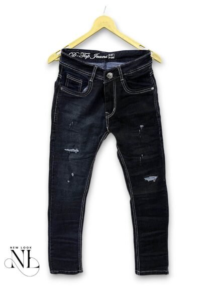Funky Dark Grey Jeans For Men Distressed Style