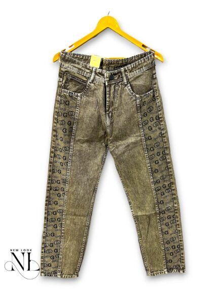 Olive Green Plain Baggy Jeans Streetwear Style