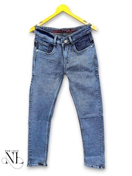 Classic Basic Glaucous Blue Jeans for Men Unique Color