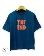 Men's Best Dark Blue Printed Oversize T-Shirt Crisp