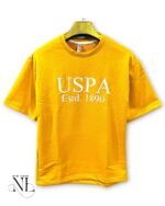 Yellow Printed Oversize T-Shirt for Men