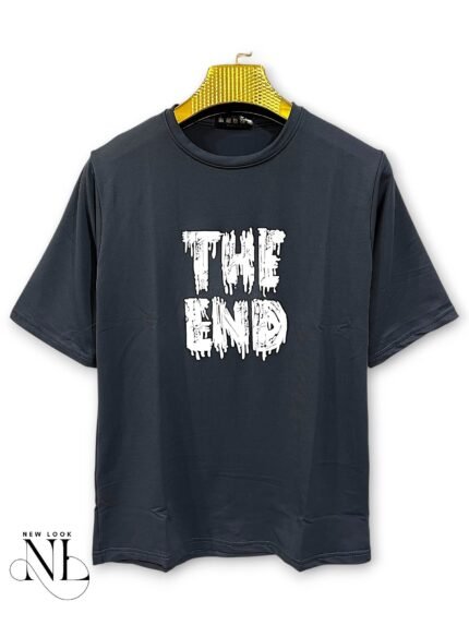 Men's Best Dark Grey Printed Oversize T-Shirt Urban