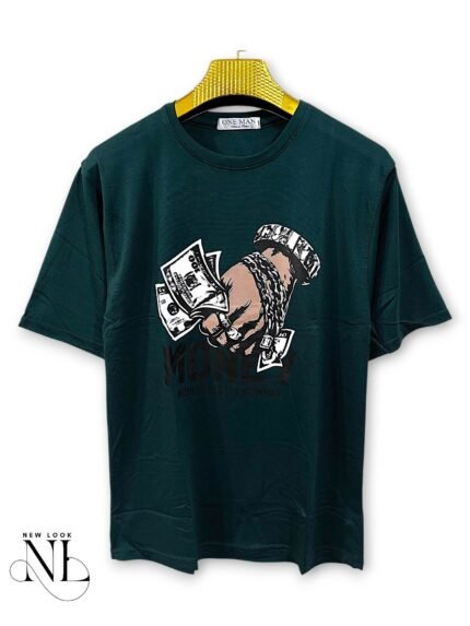Dark Green Printed Oversize T-Shirt for Men Premium