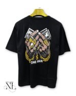 Black Printed Oversize T-Shirt for Men Essential