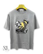 Lite Grey Printed Oversize T-Shirt for Men Comfort