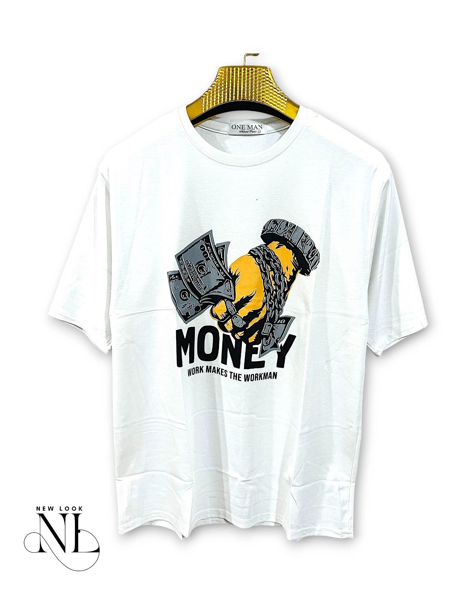 White Printed Oversize T-Shirt for Men Streetwear White Printed Oversize T-Shirt for Men Streetwear