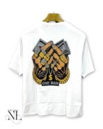 White Printed Oversize T-Shirt for Men Streetwear