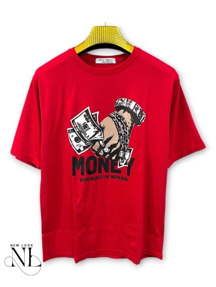 Red Printed Oversized T-Shirt for Men Bold Style