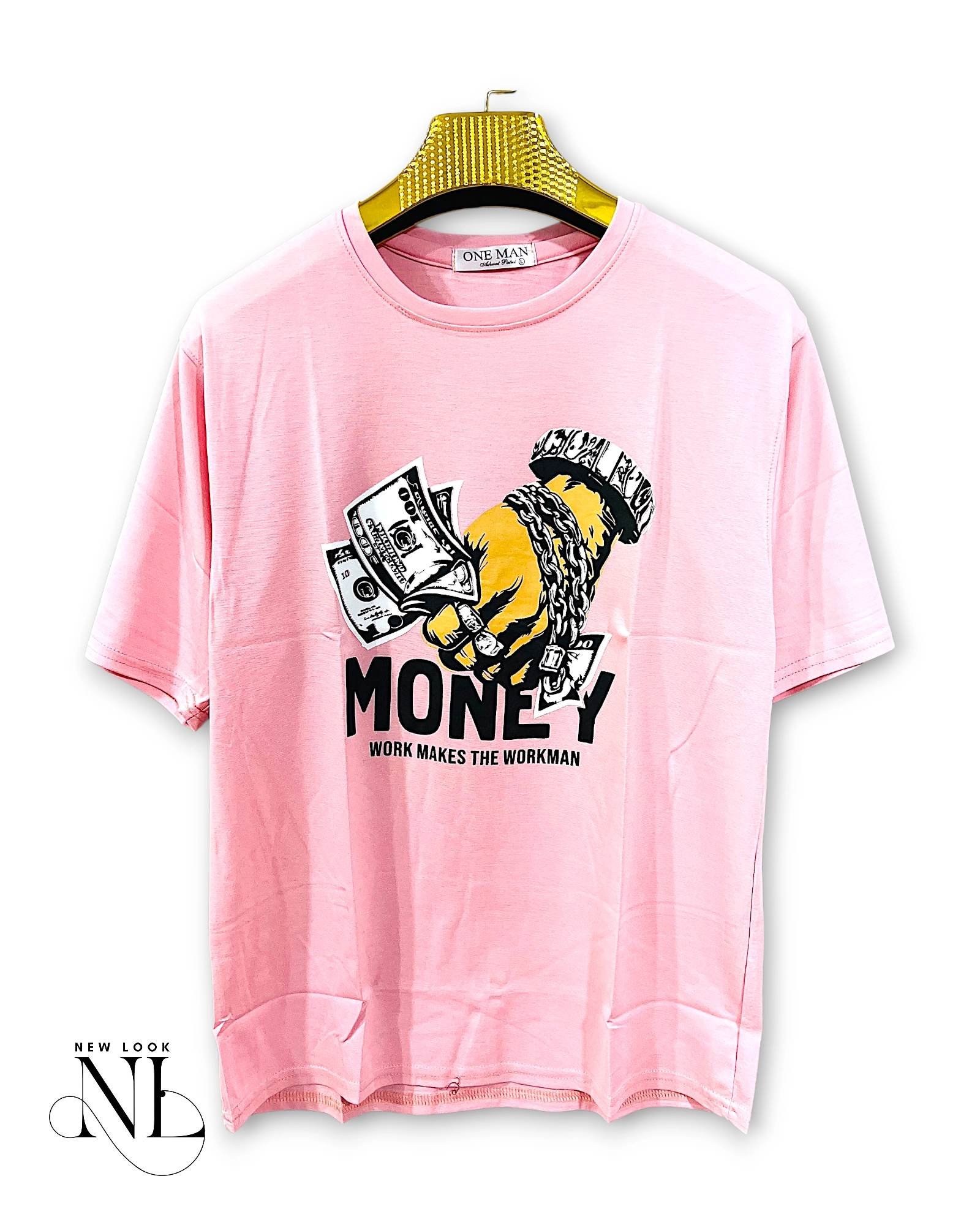 Baby Pink Printed T-Shirt Oversized Premium Baby Pink Printed T-Shirt Oversized Premium