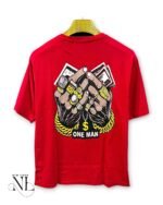 Red Printed Oversized T-Shirt for Men Bold Style
