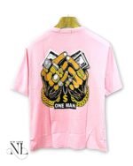 Baby Pink Printed T-Shirt Oversized Premium