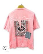 Premium Lite Pink Printed Oversize T-Shirt For Men