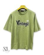 Pista Green Printed Oversize T-Shirt for Men Style