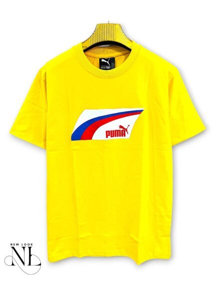 Yellow Printed Imported Half Tshirt for Men