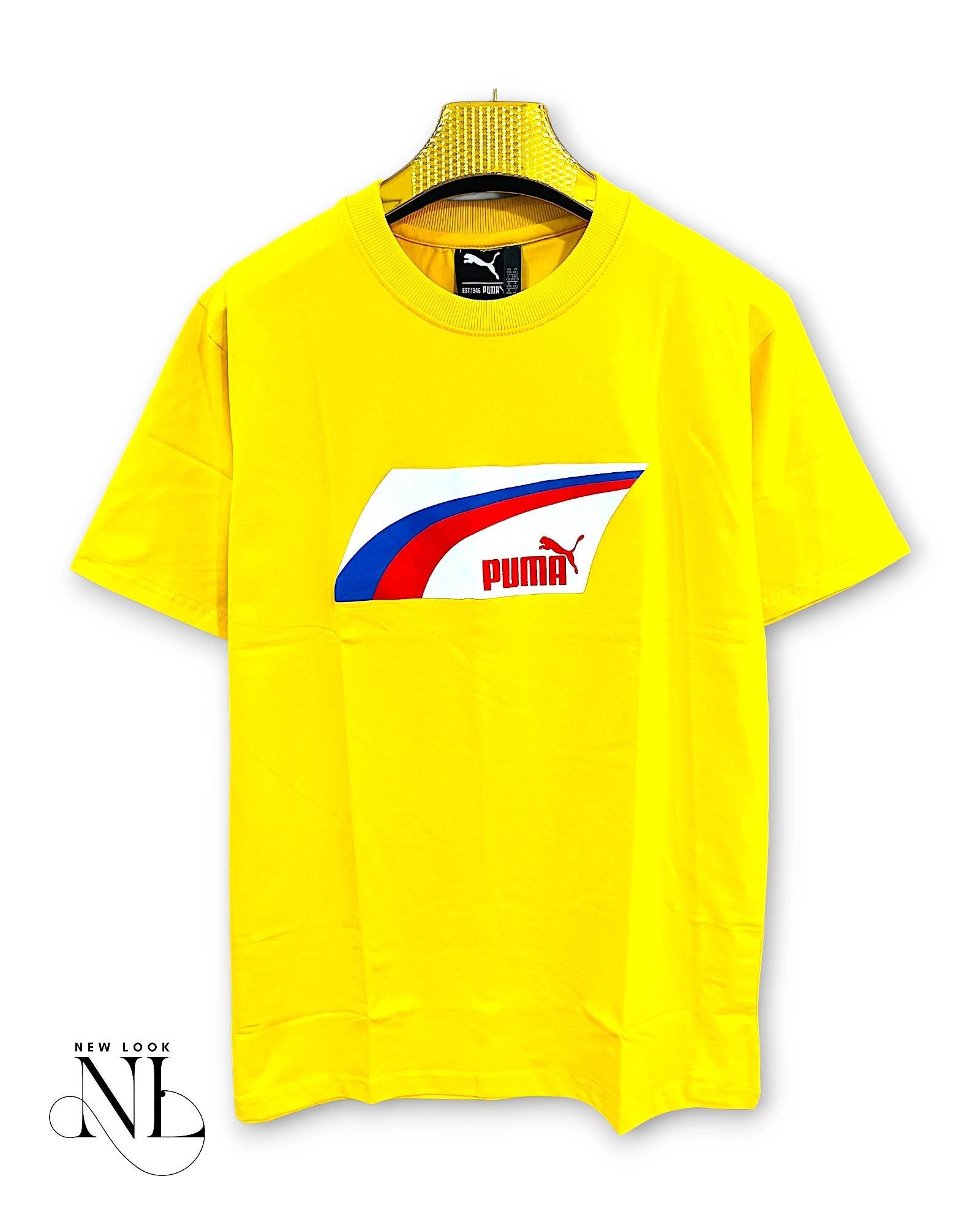 Yellow Printed Imported Half Tshirt for Men Yellow Printed Imported Half Tshirt for Men