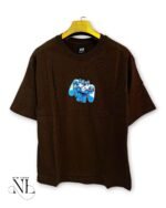 Printed Dark Brown Oversize T-Shirt for Men Streetwear