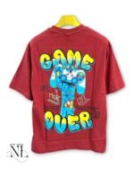 Printed Peach Oversize T-Shirt for Men Streetwear Style