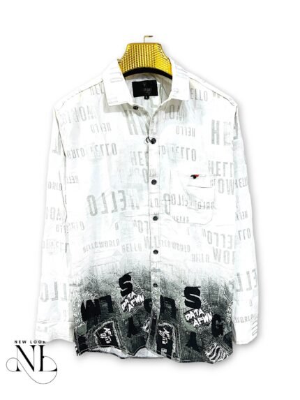 Classic Black Printed Full Shirt for Men Timeless Style