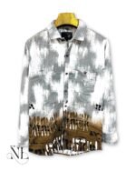Printed Brown Shirt for Men Stylish Earth Tones