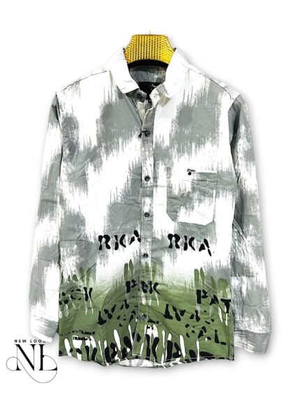 Green Printed Full Shirt for Men Stylish Casual Wear