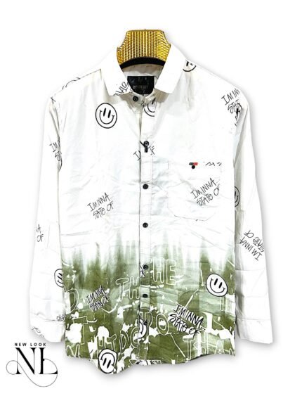 Premium Printed Green Full Shirt for Men