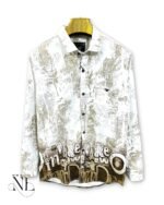 Stylish Printed Lite Brown Full Shirt for Men Premium
