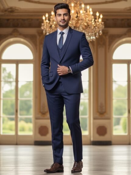 Best Classic Blue Plain 5 Piece Blazer Set & Timeless