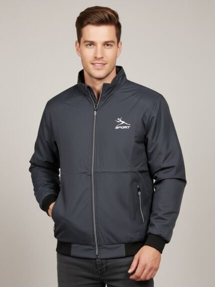 The Classic Deep Grey Parachute Windcheater & Timeless