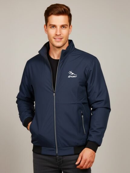 Classic Navy Blue Parachute Windcheater & Timeless Performance