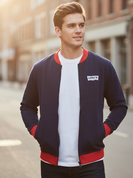 Casual Navy Blue Jacket For Men