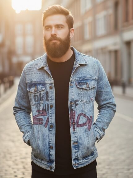 Stylish Ice Blue Denim Jacket & Forward Jacket