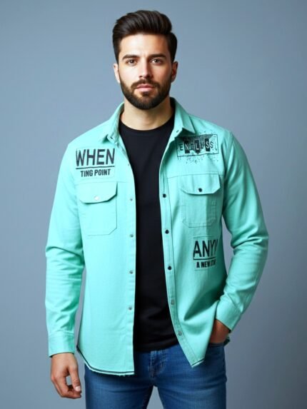 Casual Sky Blue Denim Jacket for Men & Fresh Summer Style