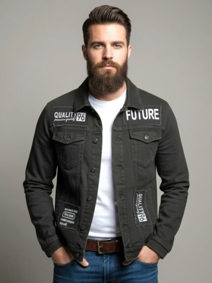 Classic Dark Grey Denim Jacket & Versatile Style Essential