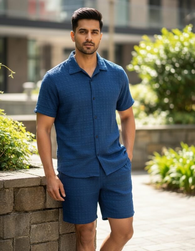 Classic Royal Blue Plain Cord Set & Formal Wear