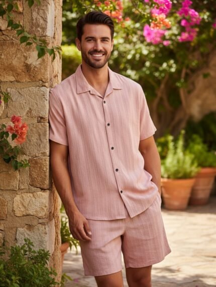 The Eclat Baby Pink Plain Cord Set & Premium Comfort