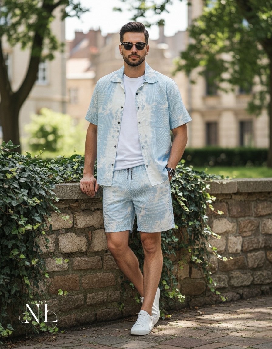 The Azure Lite Blue Printed Cord Set & Matching The Azure Lite Blue Printed Cord Set & Matching