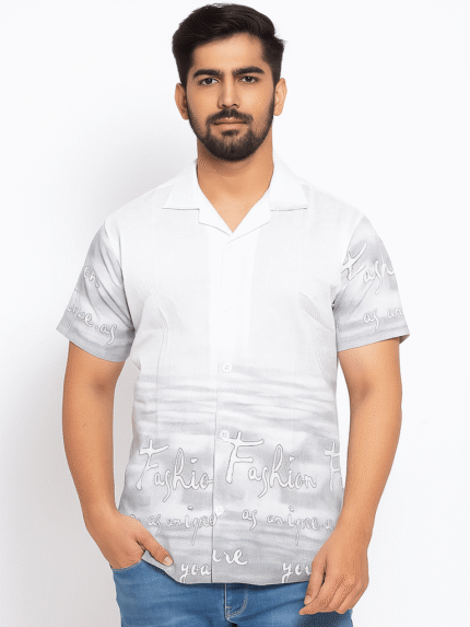 The Classic White Oversize Printed Shirt & Trendy Casual