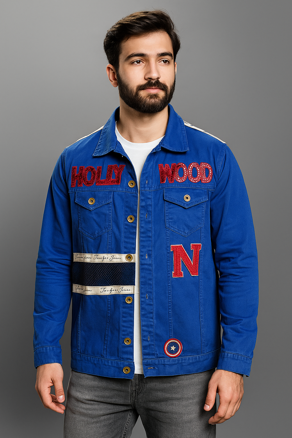 Monarch Royal Blue Denim Jacket Street Style Essential Monarch Royal Blue Denim Jacket Street Style Essential