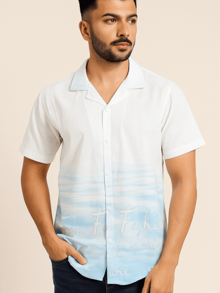 Stylish Urban White Oversize Printed Shirt & Trendy