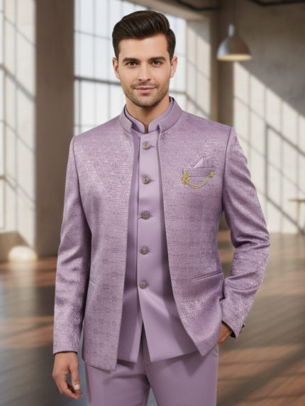 Stylish Lite Pink Wedding Jodhpuri Set for Men & Traditional Wear