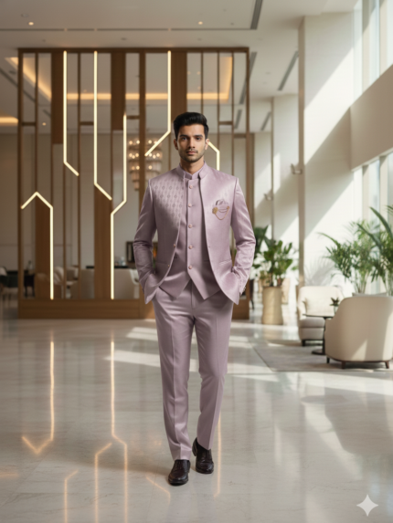 Premium Pink Wedding Jodhpuri Set for Men & Traditional