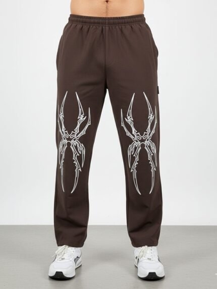 Best Dark Brown Parachute Baggy Trackpant for Men & Premium