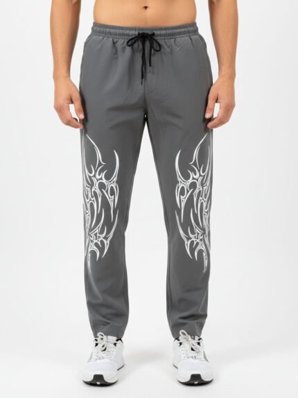 Best Lite Grey Parachute Baggy Trackpant For Men & Relaxed Fit