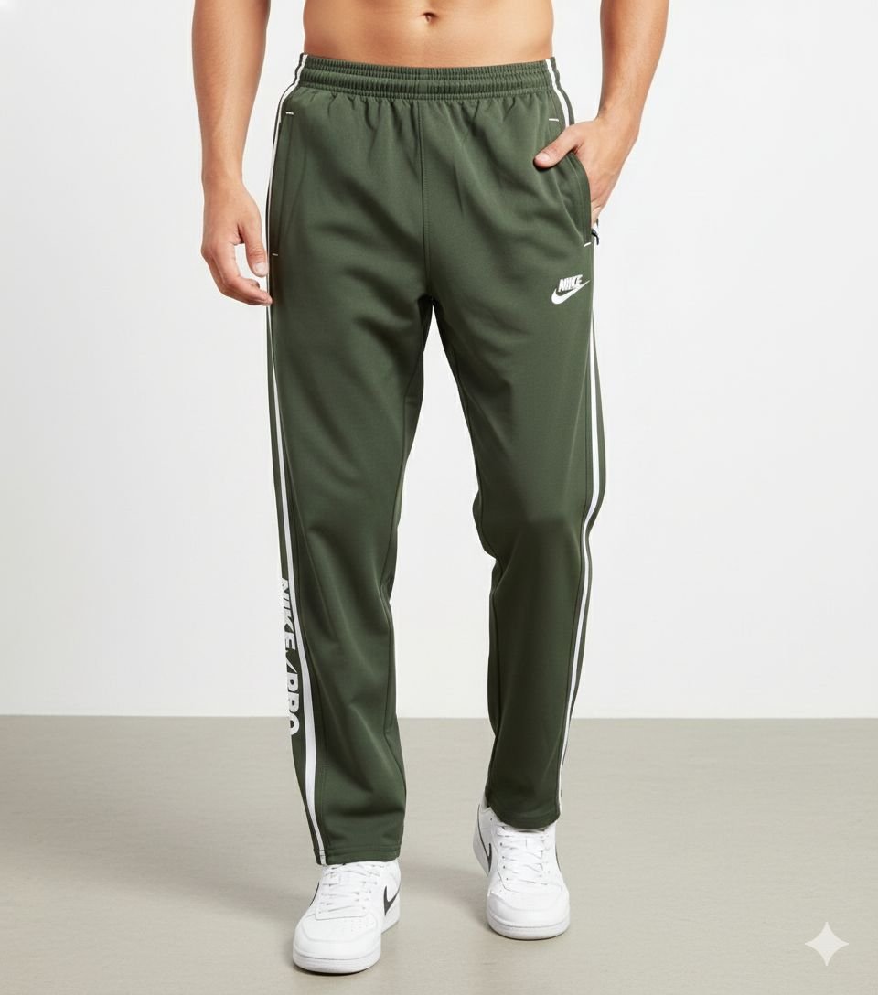 Dark Green Parachute Stripe Baggy Trackpant & Premium Dark Green Parachute Stripe Baggy Trackpant & Premium