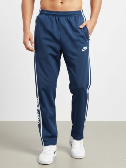 Royal Blue Parachute Stripe Baggy Trackpant & Streetwear